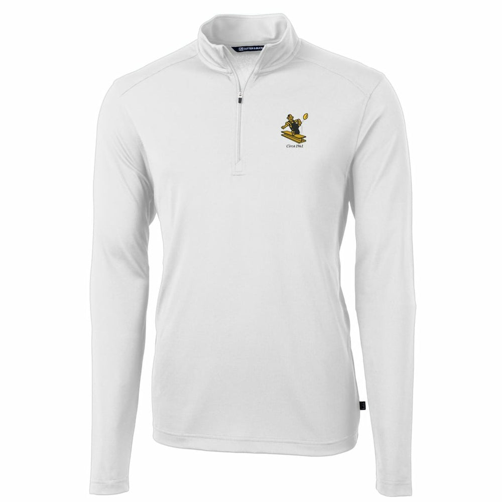 Pittsburgh Steelers  Cutter & Buck Throwback Logo Virtue Eco Pique Recycled Quarter-Zip Pullover Top