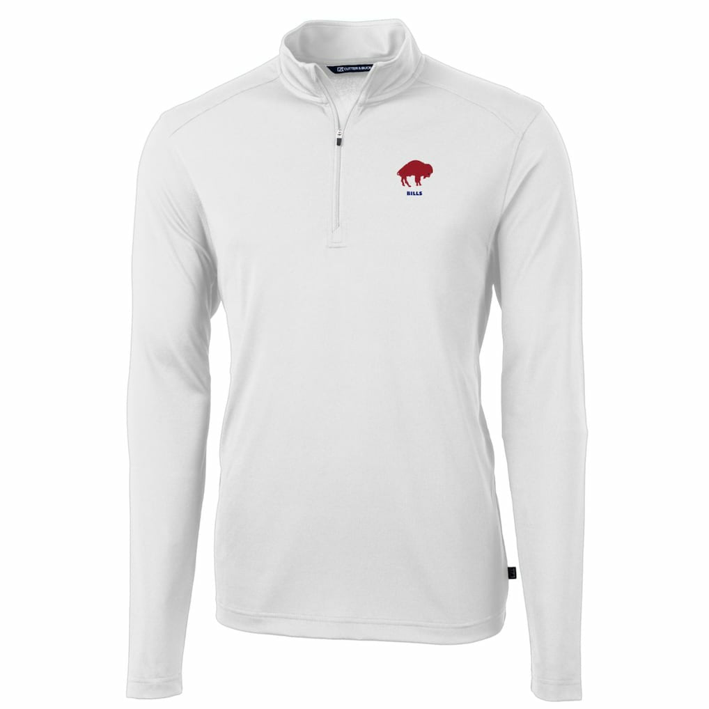 Buffalo Bills  Cutter & Buck Throwback Logo Virtue Eco Pique Recycled Quarter-Zip Pullover Top
