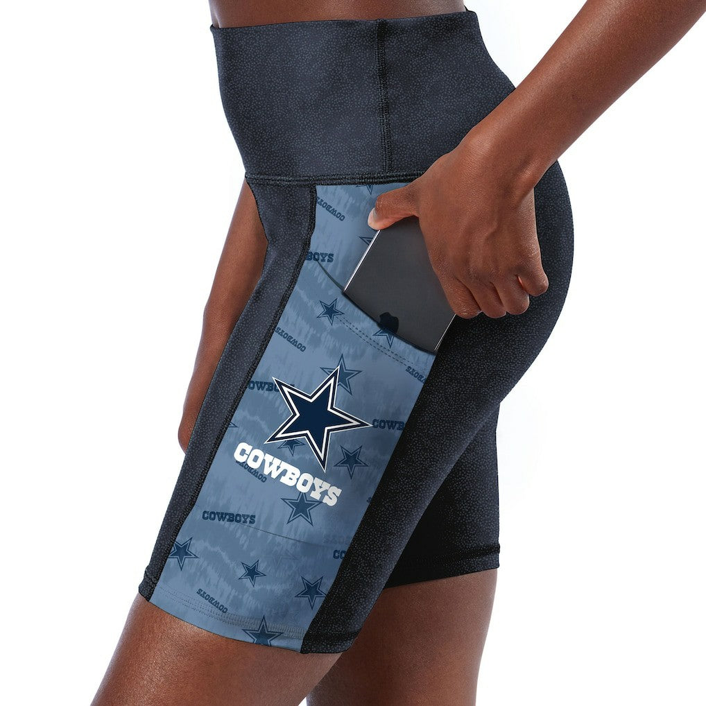 Dallas Cowboys  Certo Women's High Waist Two-Pocket Biker Shorts