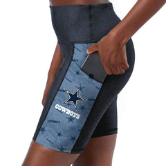 Dallas Cowboys  Certo Women's High Waist Two-Pocket Biker Shorts