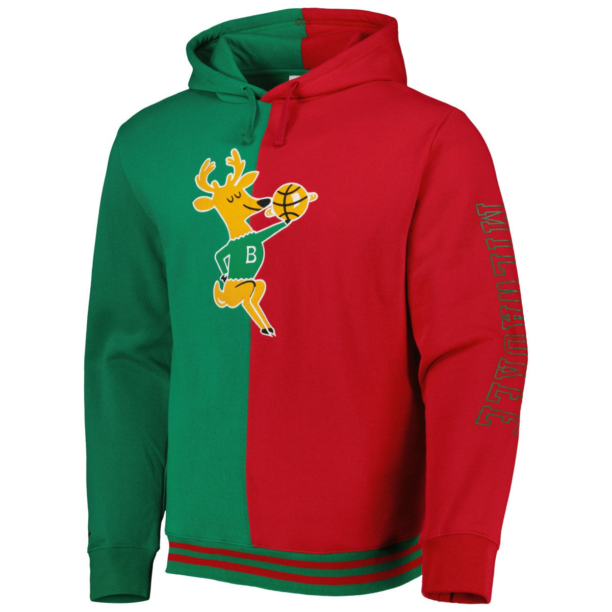 Milwaukee Bucks Hardwood Classics Split Pullover Hoodie On Sale