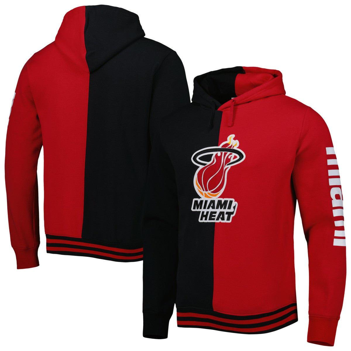 Miami Heat Hardwood Classics Split Pullover Hoodie On Sale