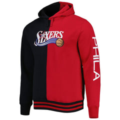 Philadelphia 76ers Hardwood Classics Split Pullover Hoodie New