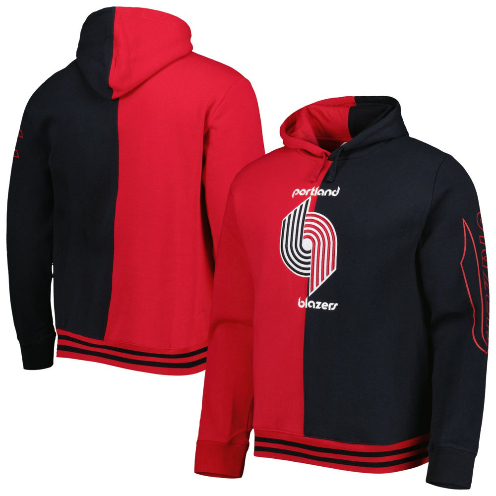 Portland Trail Blazers Hardwood Classics Split Pullover Hoodie New