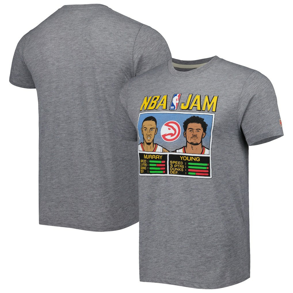 Dejounte Murray & Trae Young Atlanta Hawks Homage NBA Jam Tri-Blend T-Shirt On Sale