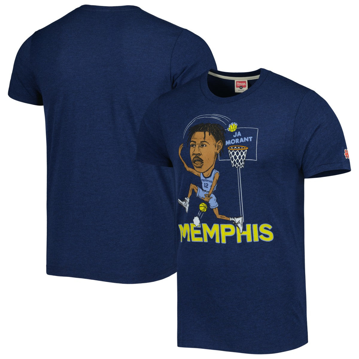 Ja Morant Memphis Grizzlies Homage Caricature Tri-Blend T-Shirt Discount