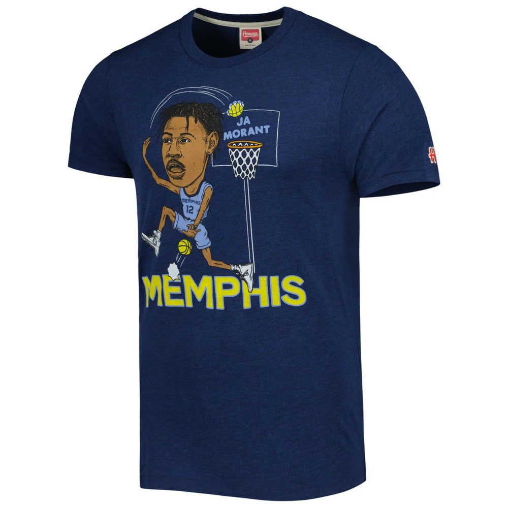 Ja Morant Memphis Grizzlies Homage Caricature Tri-Blend T-Shirt Discount