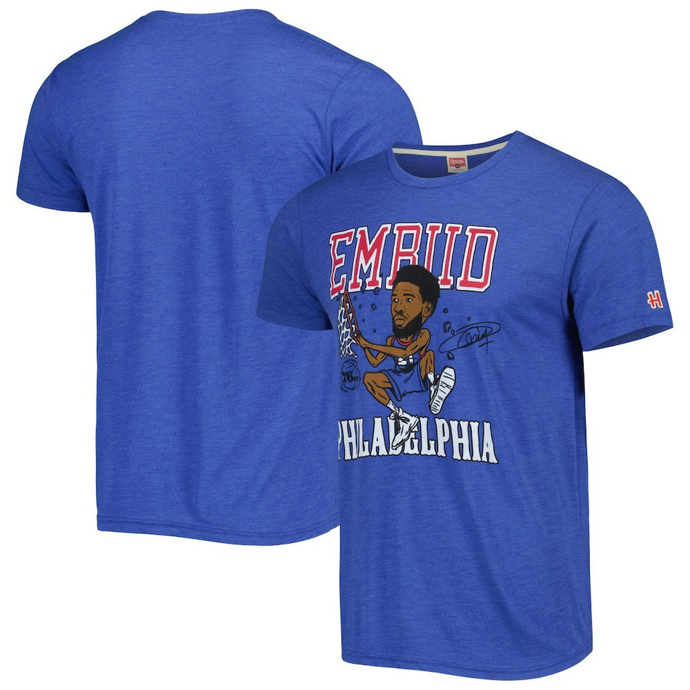 Joel Embiid Philadelphia 76ers Homage Caricature Tri-Blend T-Shirt Online