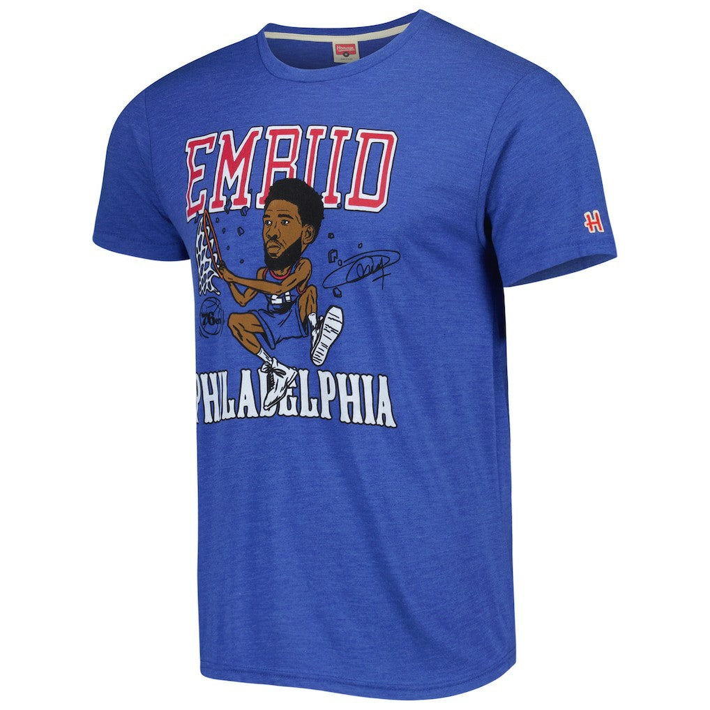 Joel Embiid Philadelphia 76ers Homage Caricature Tri-Blend T-Shirt Online