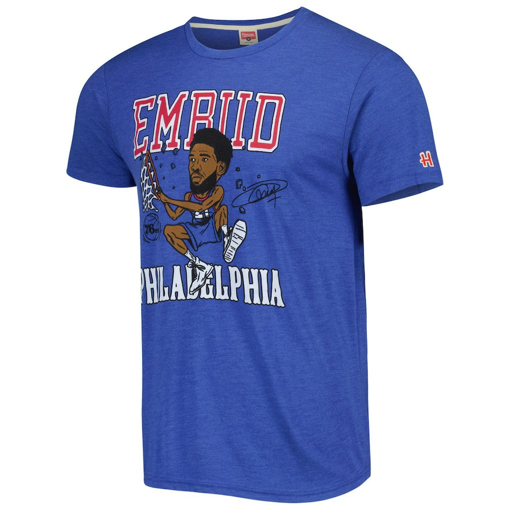 Joel Embiid Philadelphia 76ers Homage Caricature Tri-Blend T-Shirt Online
