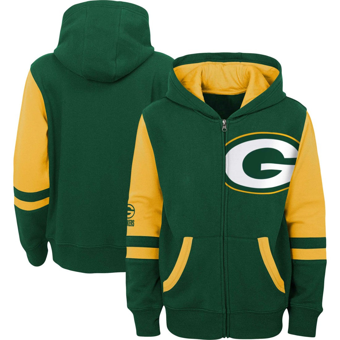 Green Bay Packers  Preschool Stadium Color Block Full-Zip Hoodie