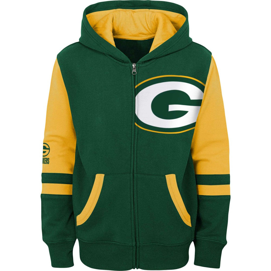 Green Bay Packers  Preschool Stadium Color Block Full-Zip Hoodie