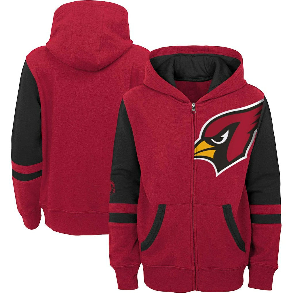 Arizona Cardinals  Youth Colorblock Full-Zip Hoodie