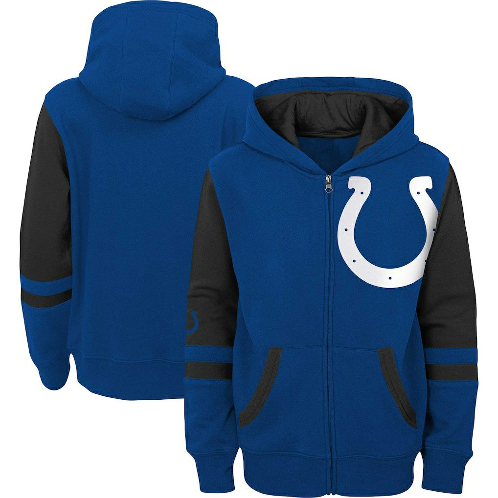 Indianapolis Colts  Youth Colorblock Full-Zip Hoodie