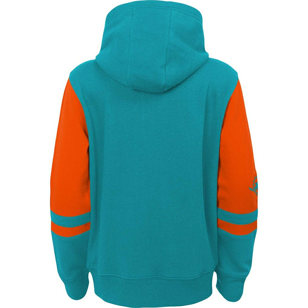Miami Dolphins  Youth Colorblock Full-Zip Hoodie
