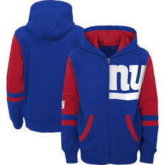 New York Giants  Youth Colorblock Full-Zip Hoodie