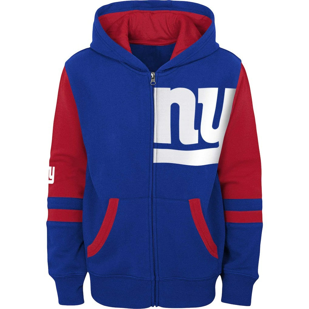 New York Giants  Youth Colorblock Full-Zip Hoodie