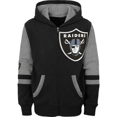 Las Vegas Raiders  Youth Colorblock Full-Zip Hoodie