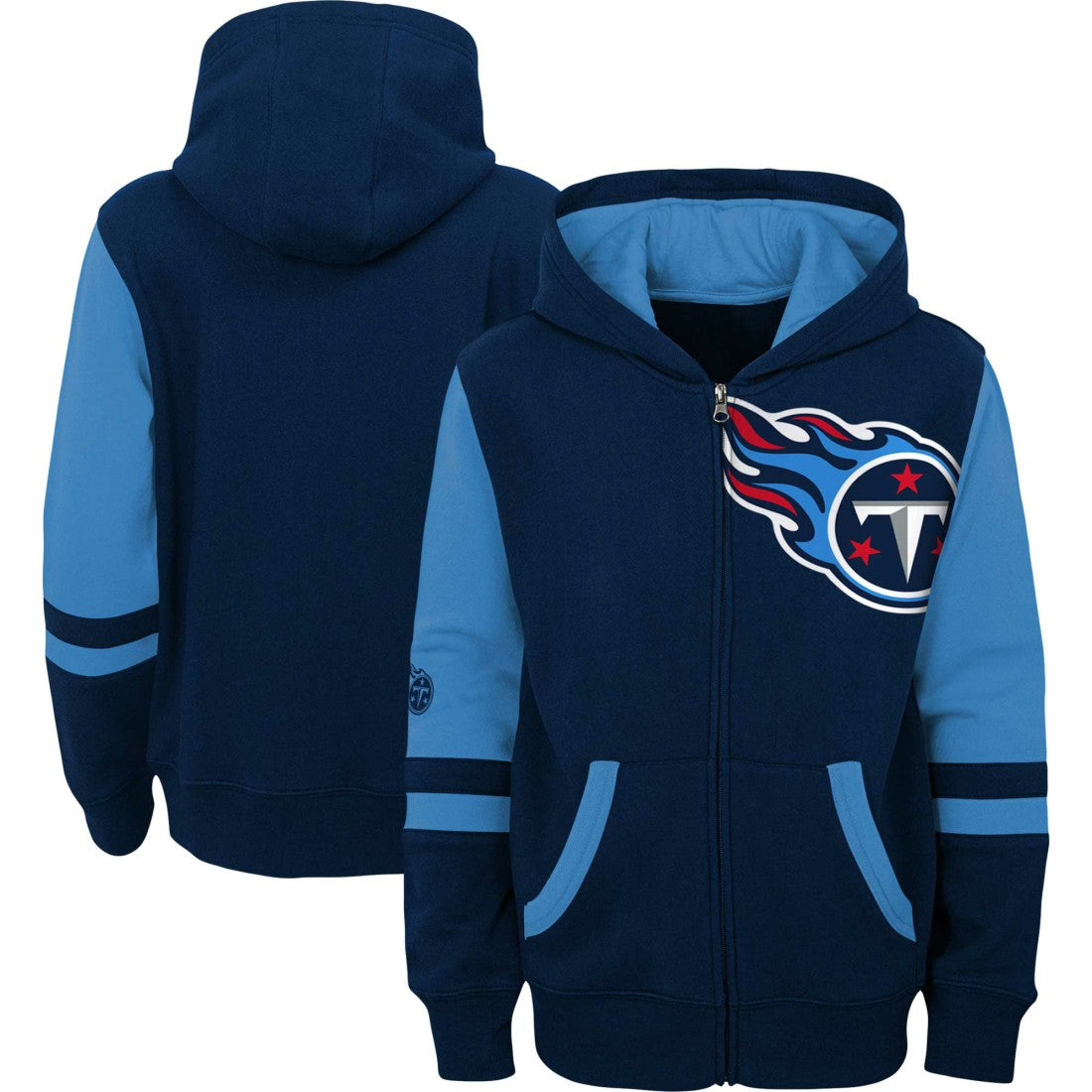 Tennessee Titans  Youth Colorblock Full-Zip Hoodie