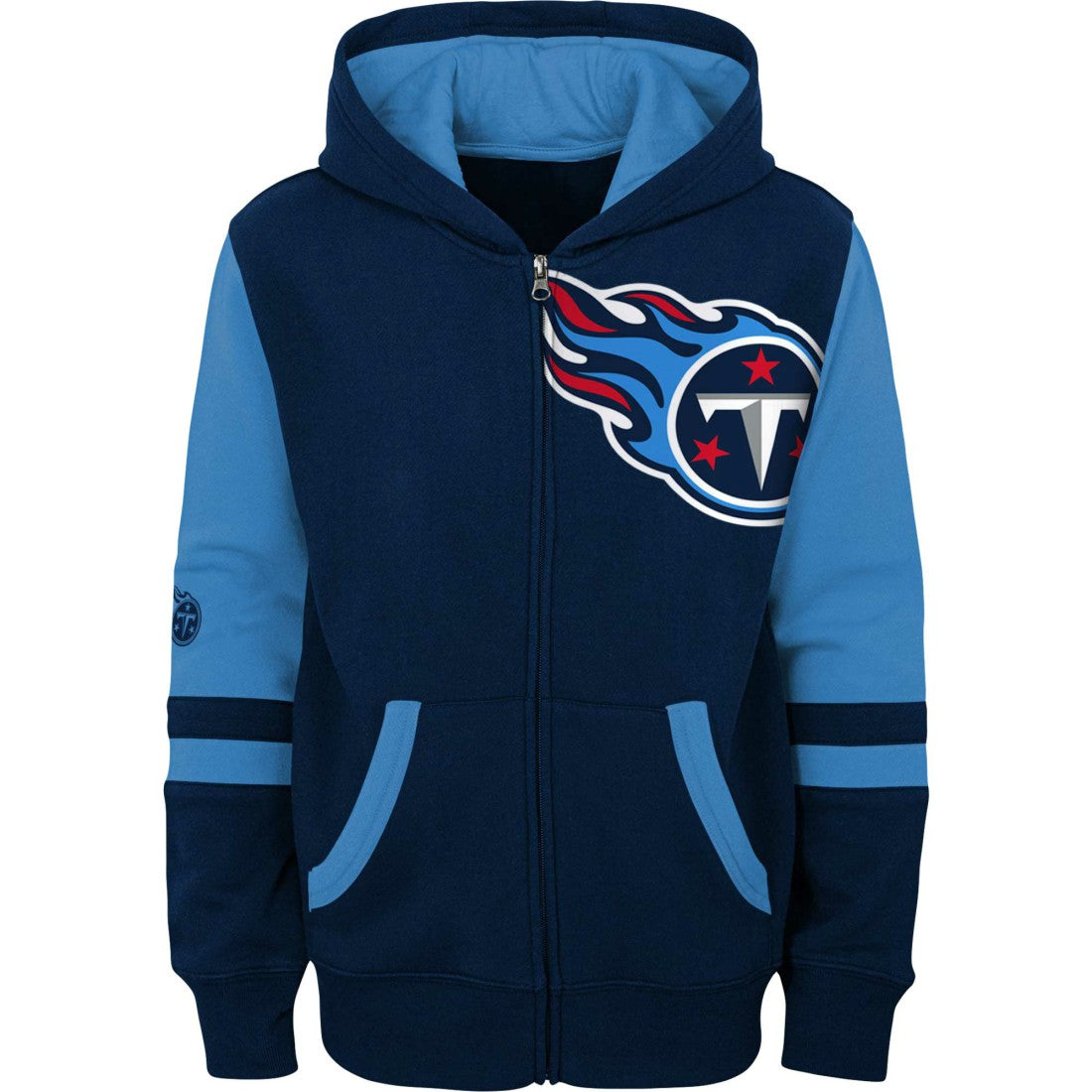 Tennessee Titans  Youth Colorblock Full-Zip Hoodie