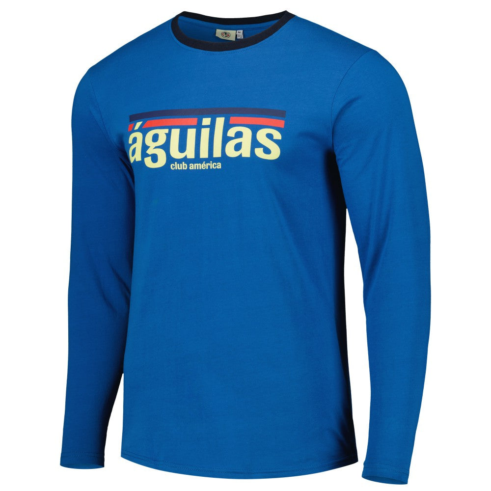 Club America Slogan Long Sleeve T-Shirt Blue