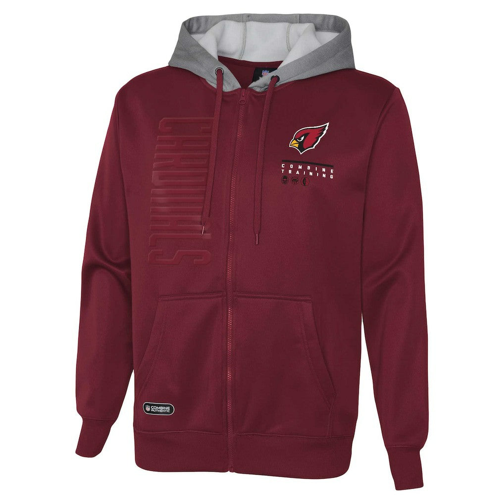 Arizona Cardinals  Combine Authentic Field Play Full-Zip Hoodie Sweatshirt