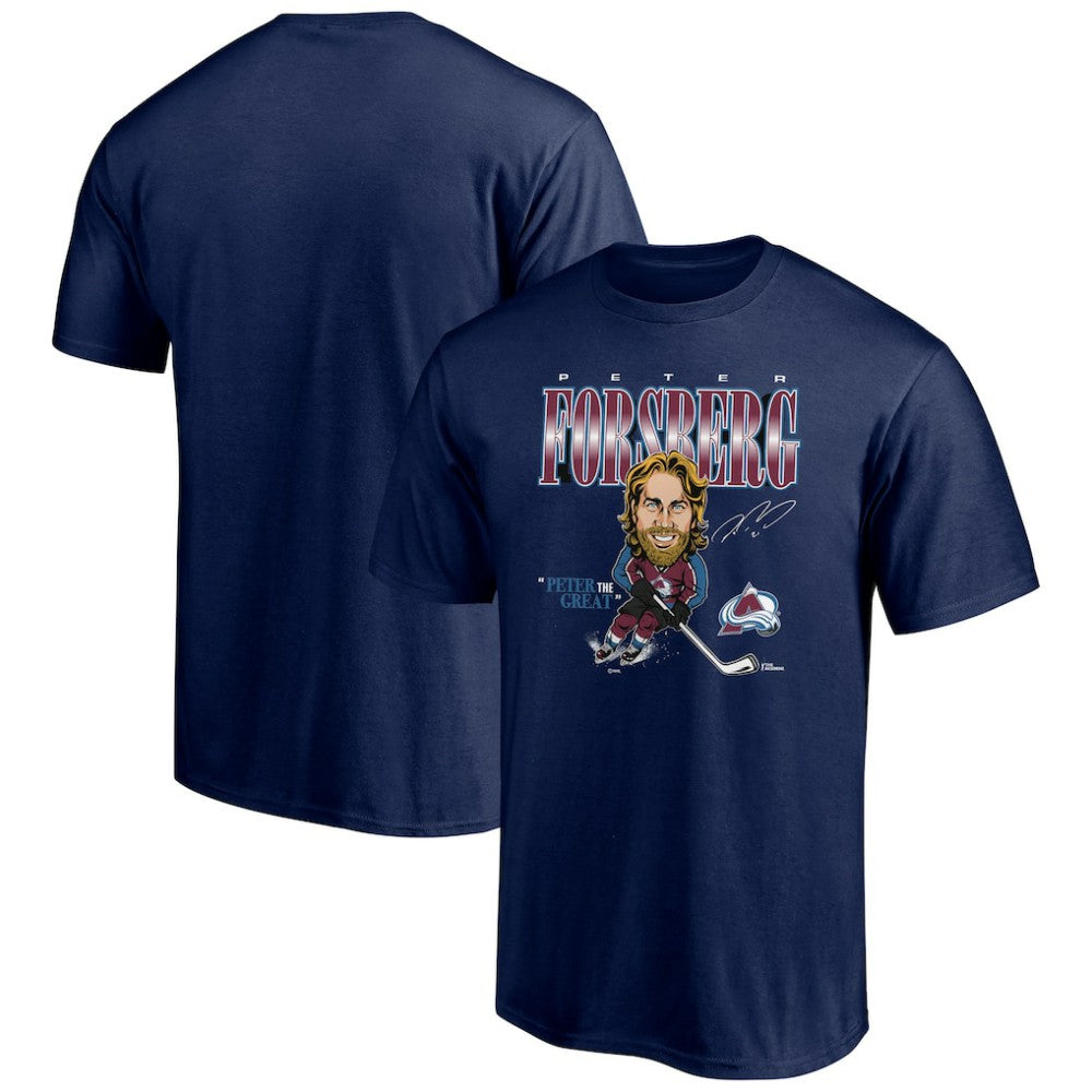 Peter Forsberg Colorado Avalanche Player Caricature T-Shirt For Sale