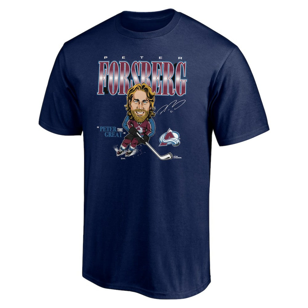 Peter Forsberg Colorado Avalanche Player Caricature T-Shirt For Sale