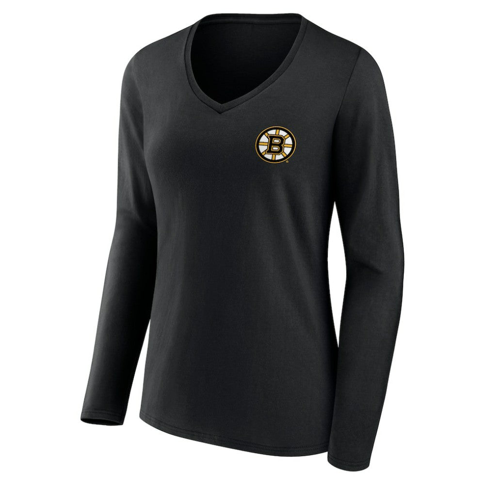 Boston Bruins Women's Territorial Long Sleeve V-Neck T-Shirt On Sale