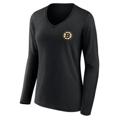 Boston Bruins Women's Territorial Long Sleeve V-Neck T-Shirt On Sale