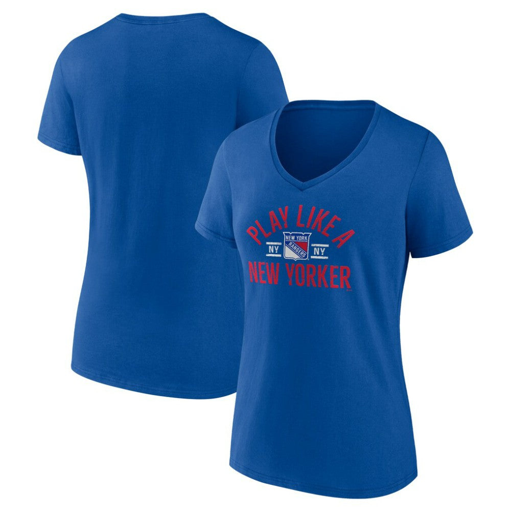 New York Rangers Women's Proclamation V-Neck T-Shirt Outlet