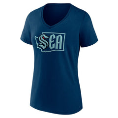 Seattle Kraken Women's Proclamation V-Neck T-Shirt Discount