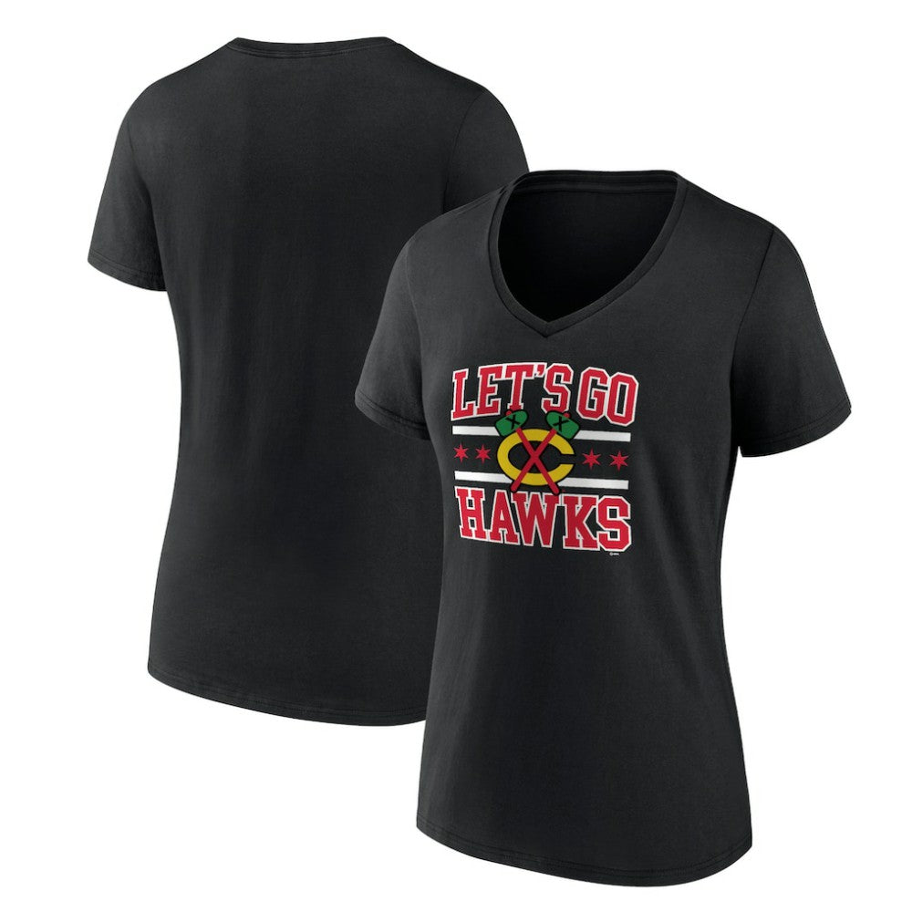 Chicago Blackhawks Women's Represent V-Neck T-Shirt On Sale