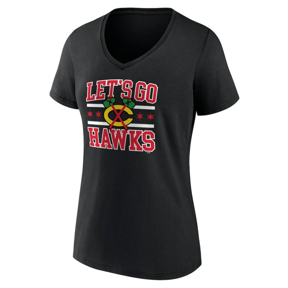 Chicago Blackhawks Women's Represent V-Neck T-Shirt On Sale