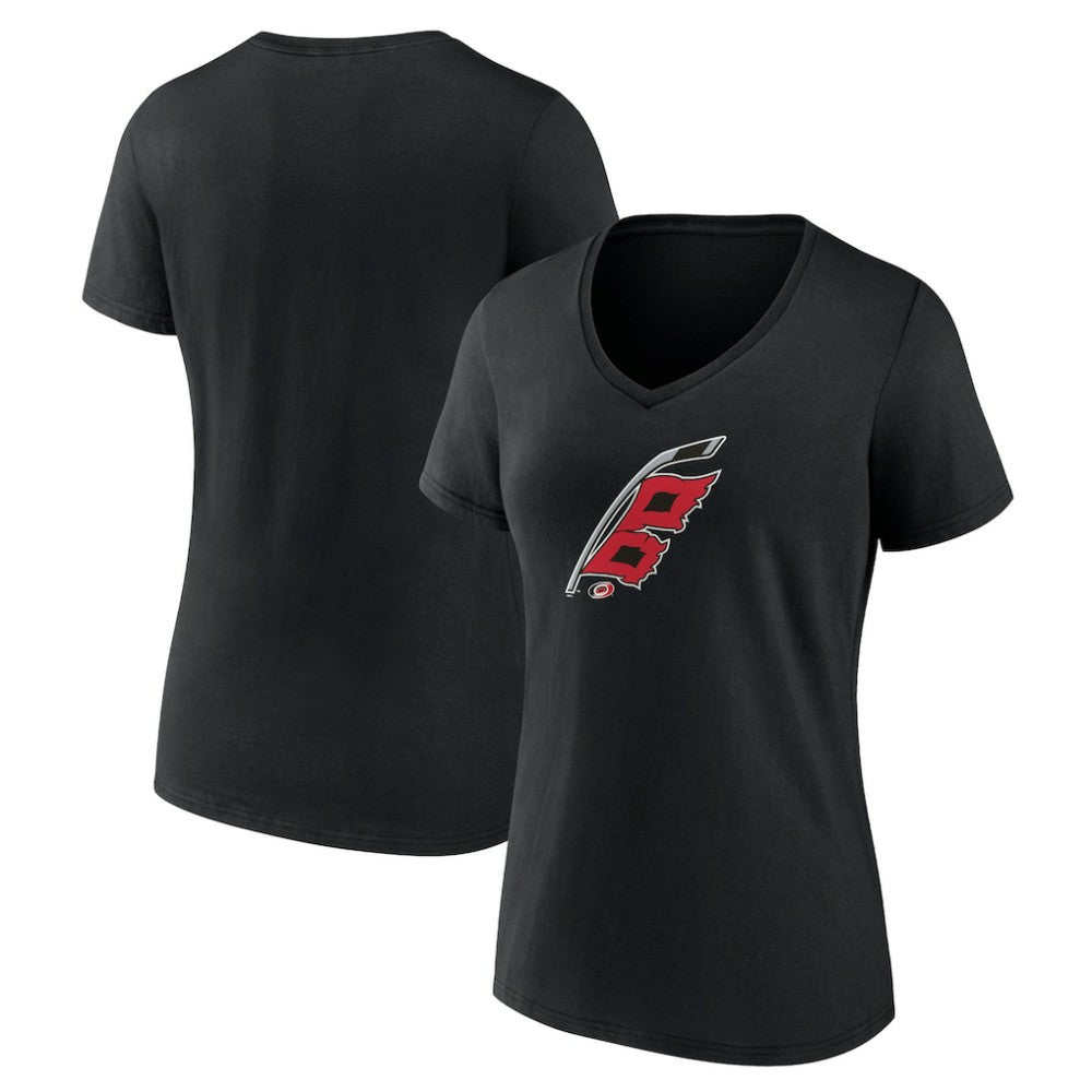 Carolina Hurricanes Women's Alternate Logo V-Neck T-Shirt On Sale