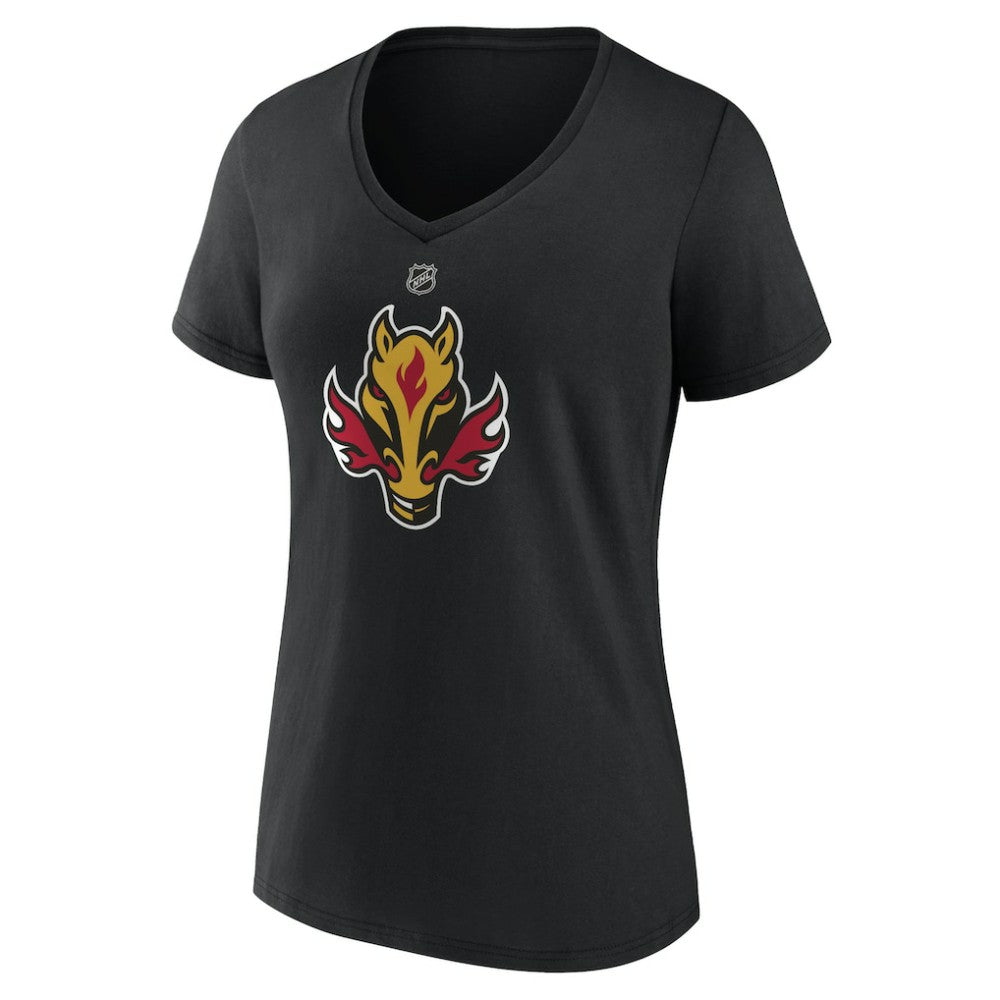 Calgary Flames Women's Alternate Logo V-Neck T-Shirt Outlet