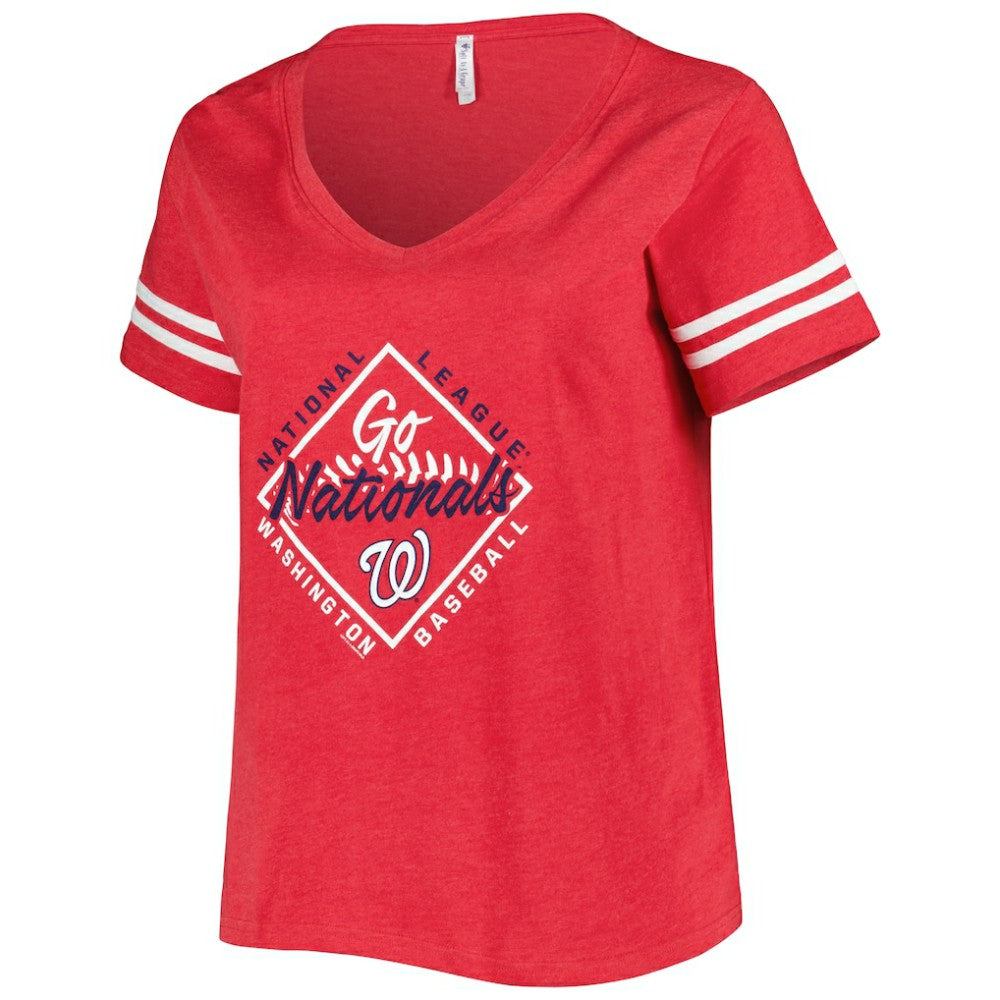 Washington Nationals Soft as a Grape Women's Plus Size V-Neck Jersey T-Shirt | MLB For sale