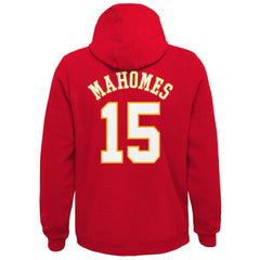 Kansas City Chiefs  Patrick Mahomes  Youth Mainliner Player Name & Number Pullover Hoodie