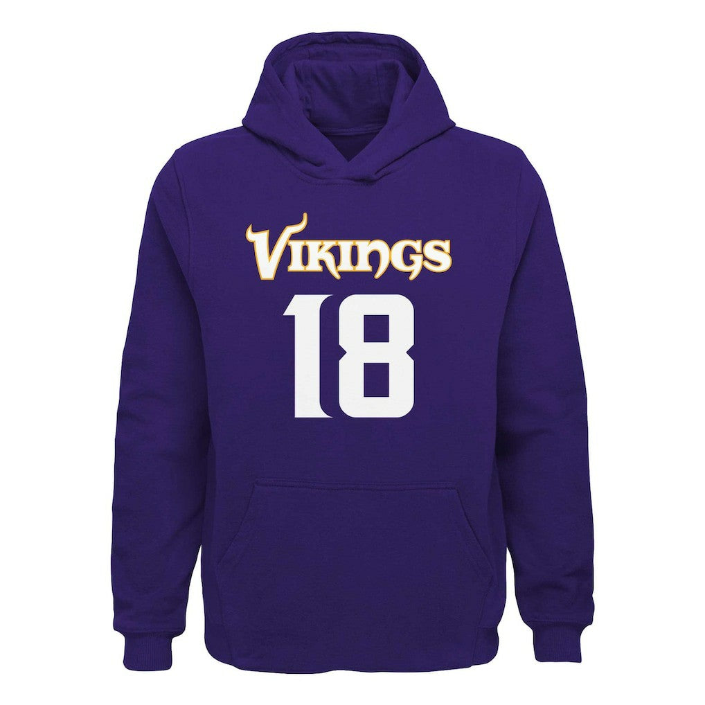 Minnesota Vikings  Justin Jefferson  Youth Mainliner Player Name & Number Pullover Hoodie