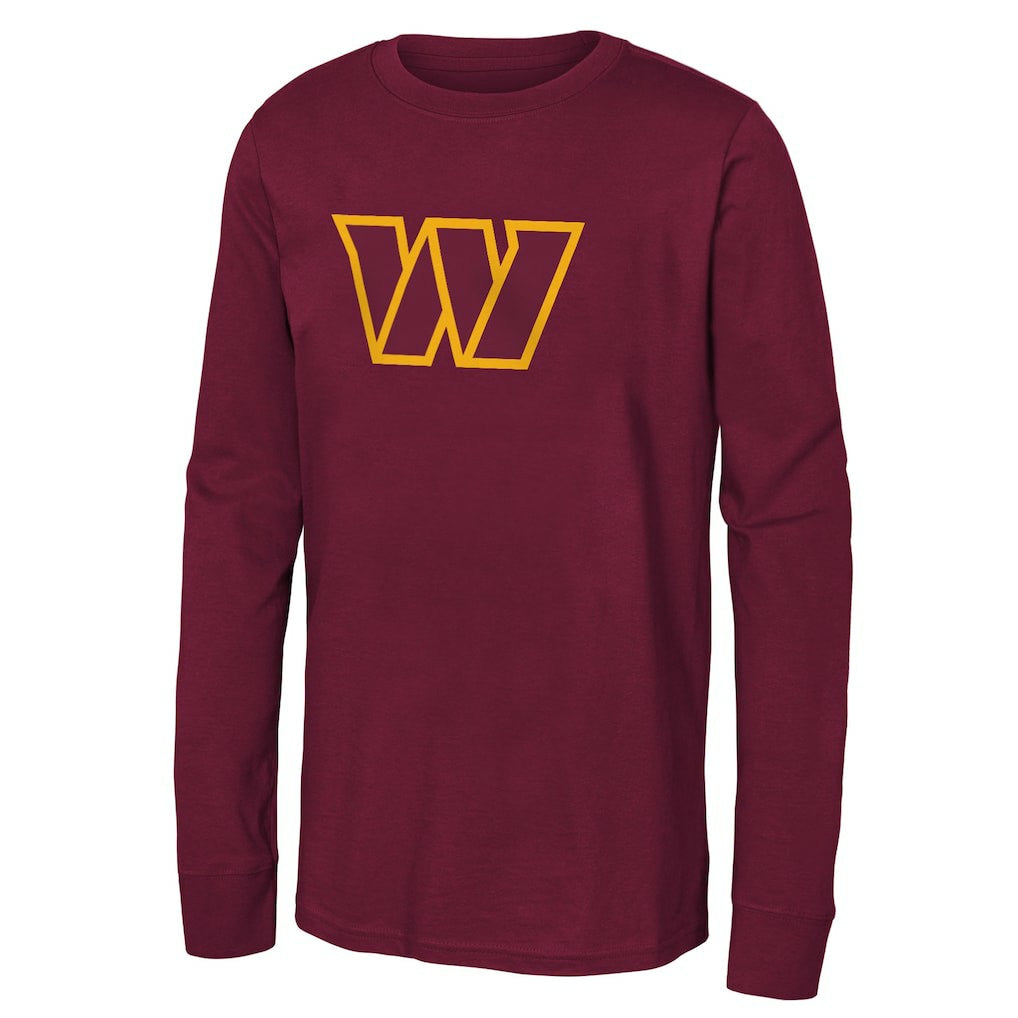 Washington Commanders  Youth Primary Logo Long Sleeve T-Shirt