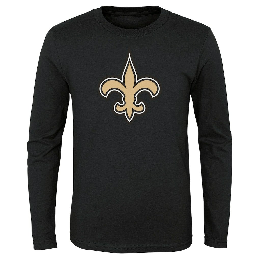 New Orleans Saints  Youth Primary Logo Long Sleeve T-Shirt