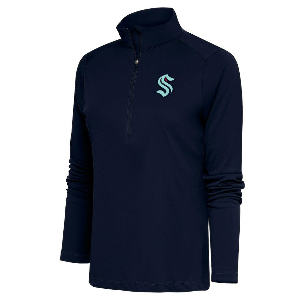 Seattle Kraken Antigua Women's Special Edition 2.0 Tribute Quarter-Zip Pullover Top Outlet