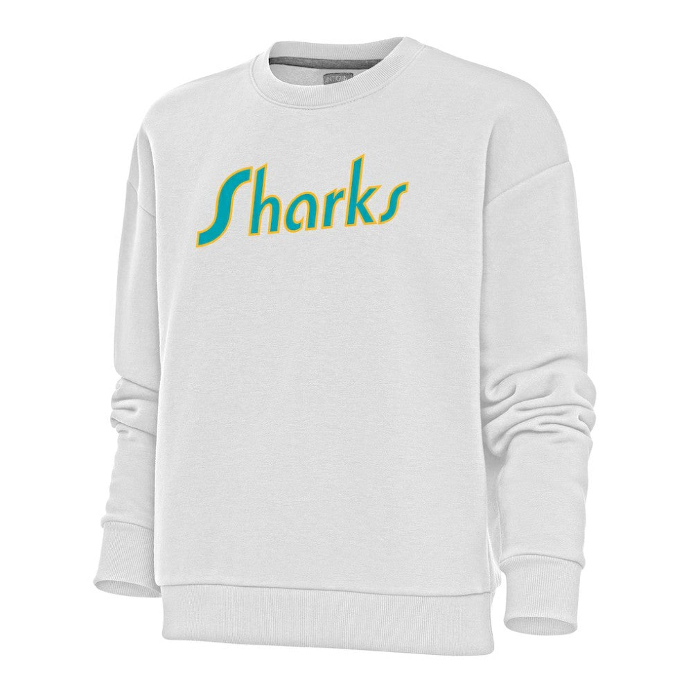 San Jose Sharks Antigua Women's Special Edition 2.0 Victory Crewneck Pullover Sweatshirt Discount