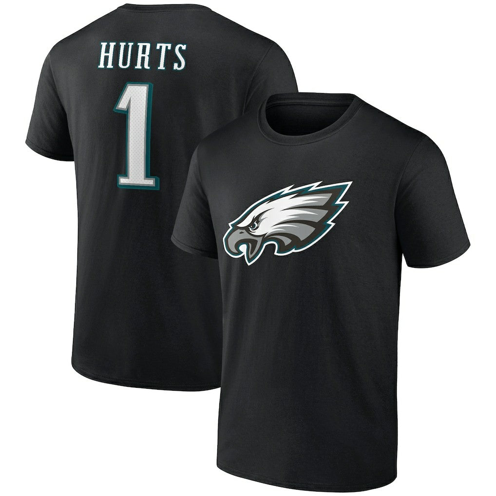 Philadelphia Eagles  Jalen Hurts  Icon Player Name & Number T-Shirt