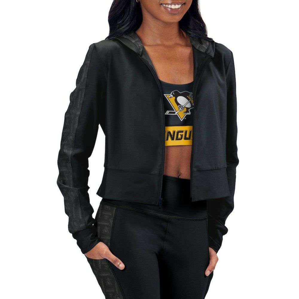 Pittsburgh Penguins Women's Cropped Full-Zip Hoodie Sale