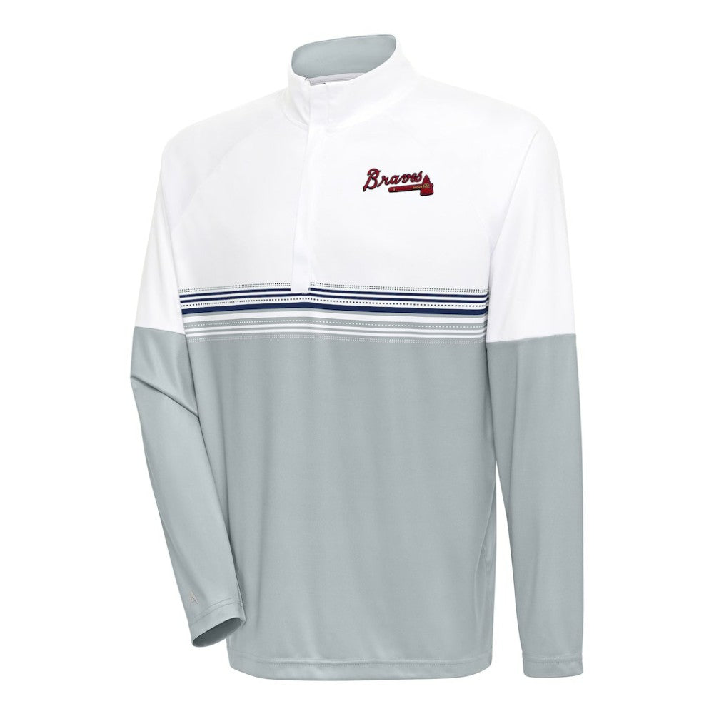 Atlanta Braves Antigua Bender Quarter-Zip Pullover Top | MLB Near me