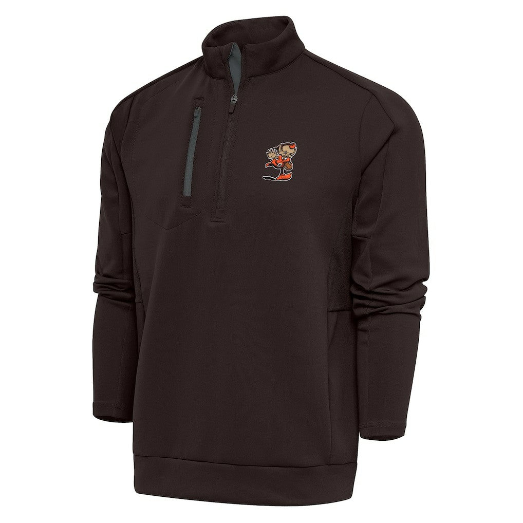 Cleveland Browns  Antigua Team Logo Generation Quarter-Zip Pullover Jacket