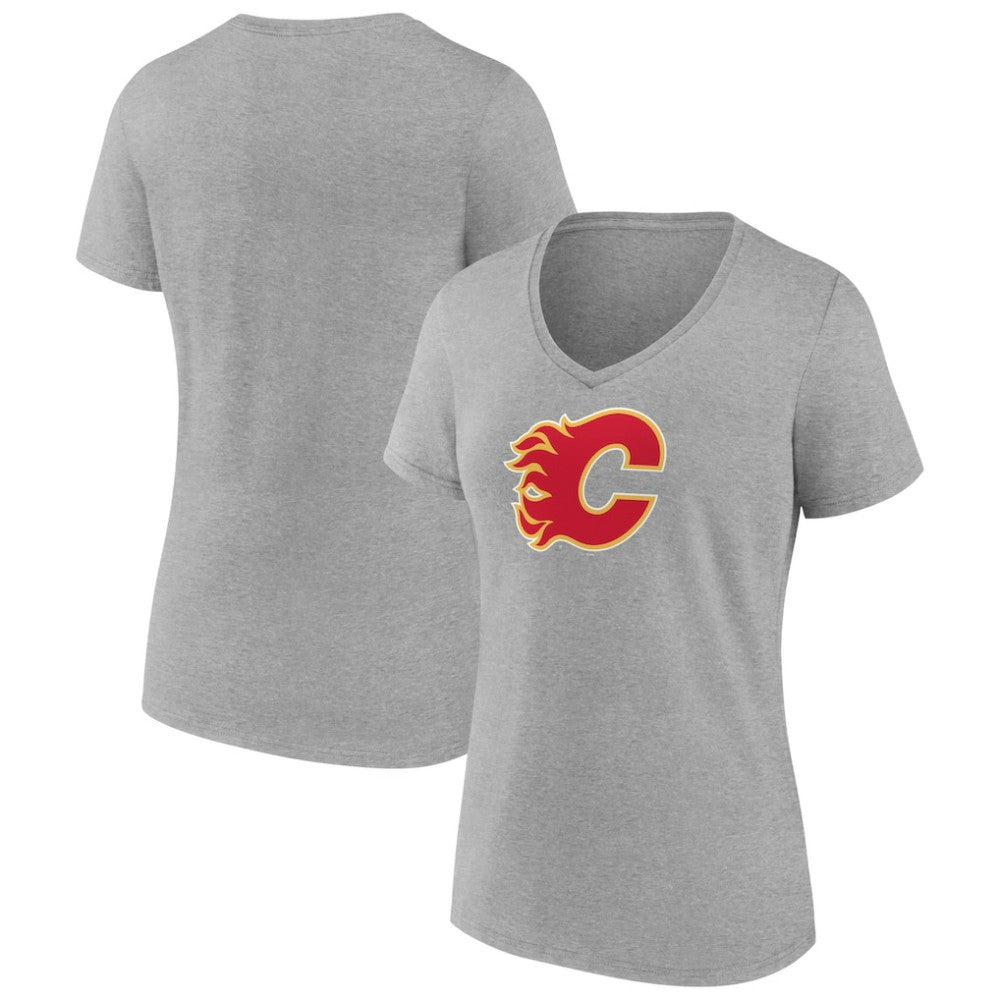 Calgary Flames Women's Primary Logo Team V-Neck T-Shirt Online