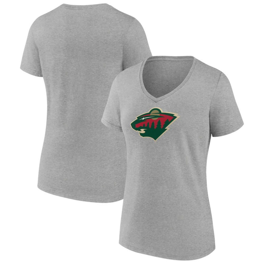 Minnesota Wild Women's Primary Logo Team V-Neck T-Shirt Discount