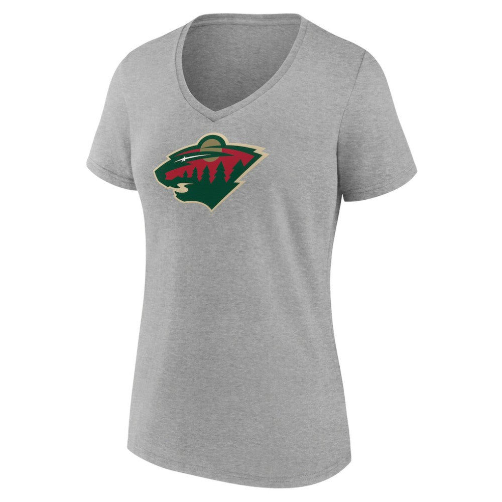 Minnesota Wild Women's Primary Logo Team V-Neck T-Shirt Discount